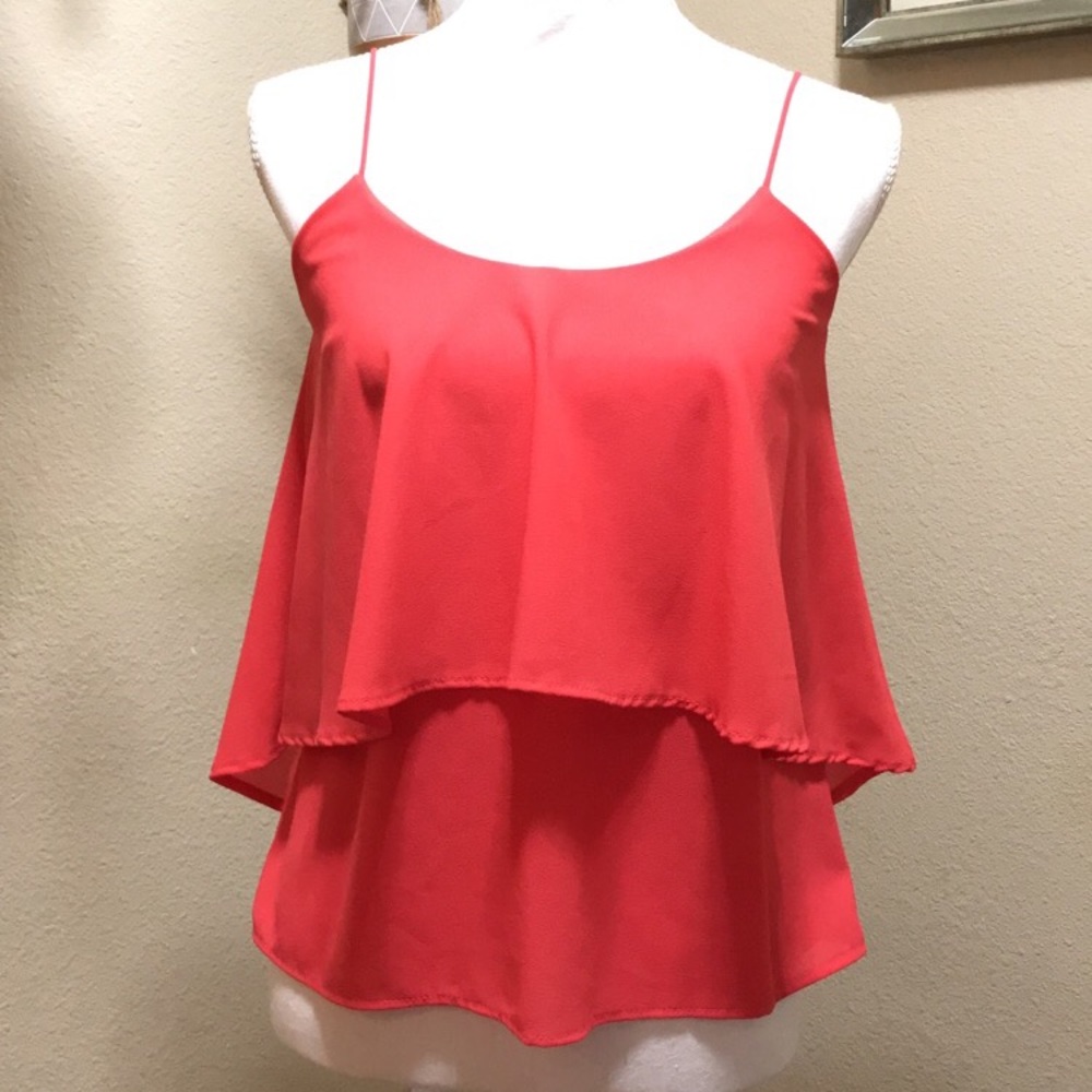 Hot pink hi-lo cami